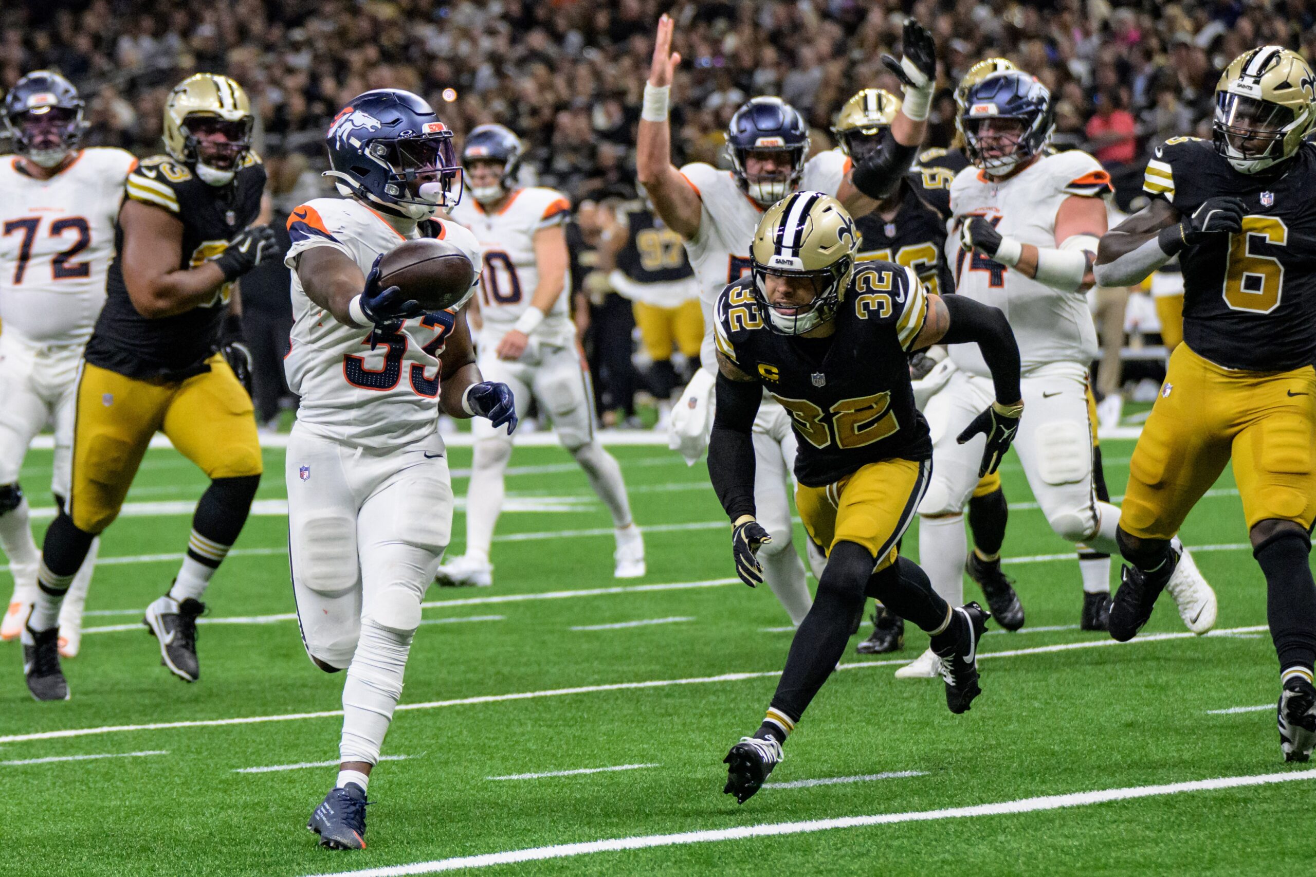 NFL: Em noite de Javonte Williams,  Denver Broncos vence New Orleans Saints