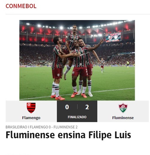 Jornal espanhol destaca Fla-Flu e derrota do Flamengo: “Fluminense ensina Filipe Luís”