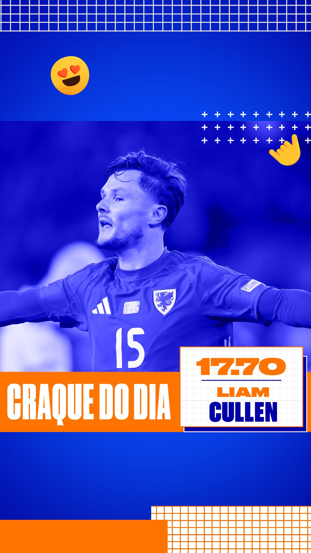 Craque Express: Liam Cullen, atacante de País de Gales, premia três cartoleiros com R$ 247,50 na Liga das Nações