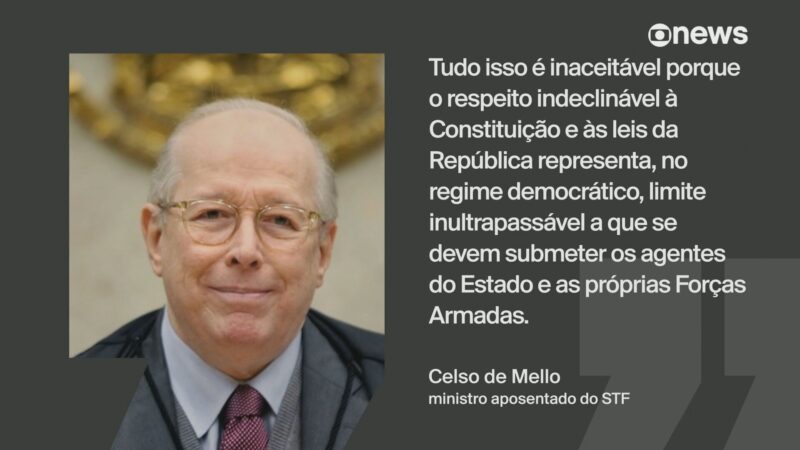 Celso de Mello relaciona tentativa de golpe de 2022 à ditadura de 1964: ‘inaceitável’