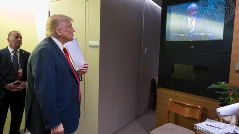 É #FATO: ONU divulgou foto de Trump assistindo a discurso de Lula em assembleia geral