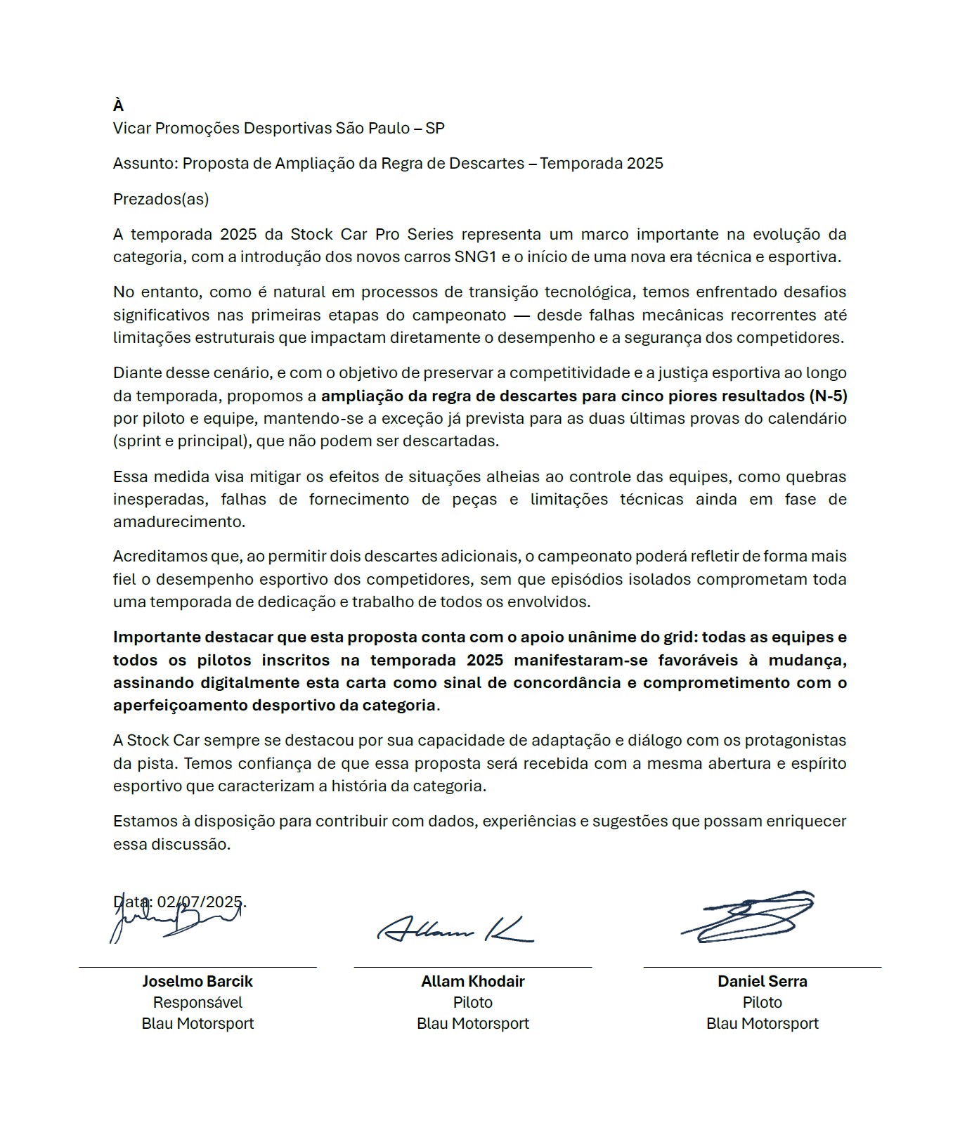 Após pedido unânime, Stock Car aumenta descartes para cinco na temporada 2025