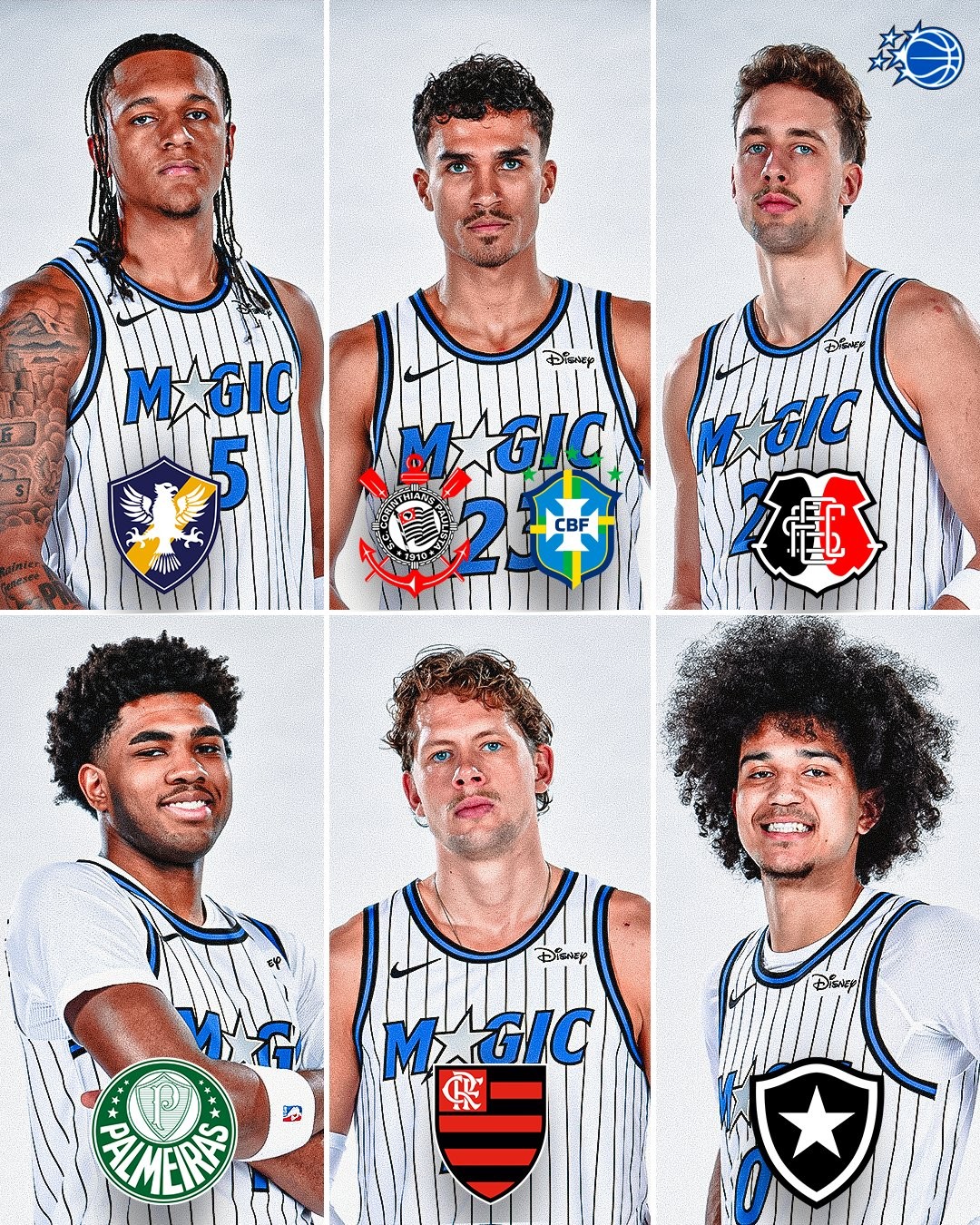 Jogadores do Orlando Magic elegem os escudos mais bonitos do futebol brasileiro: “Já joguei no videogame”