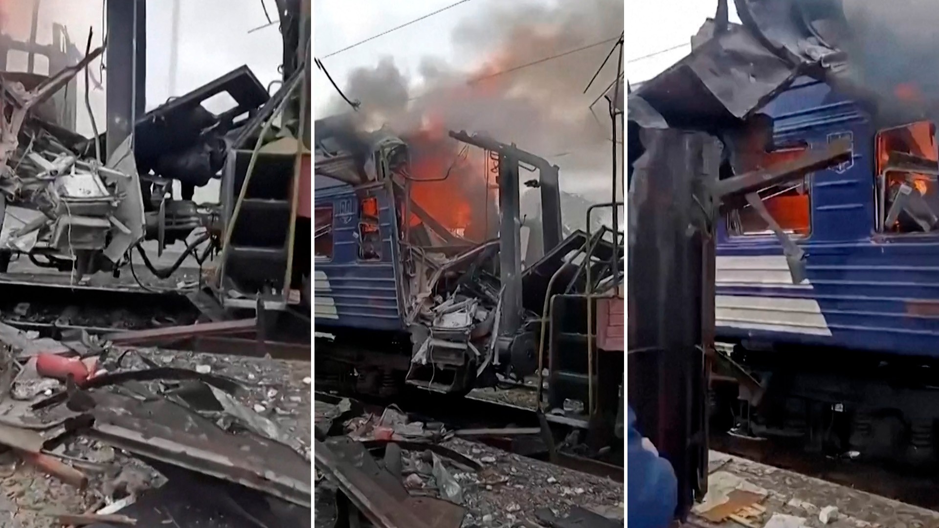 Ataque russo atinge trem na Ucrânia e deixa 30 feridos