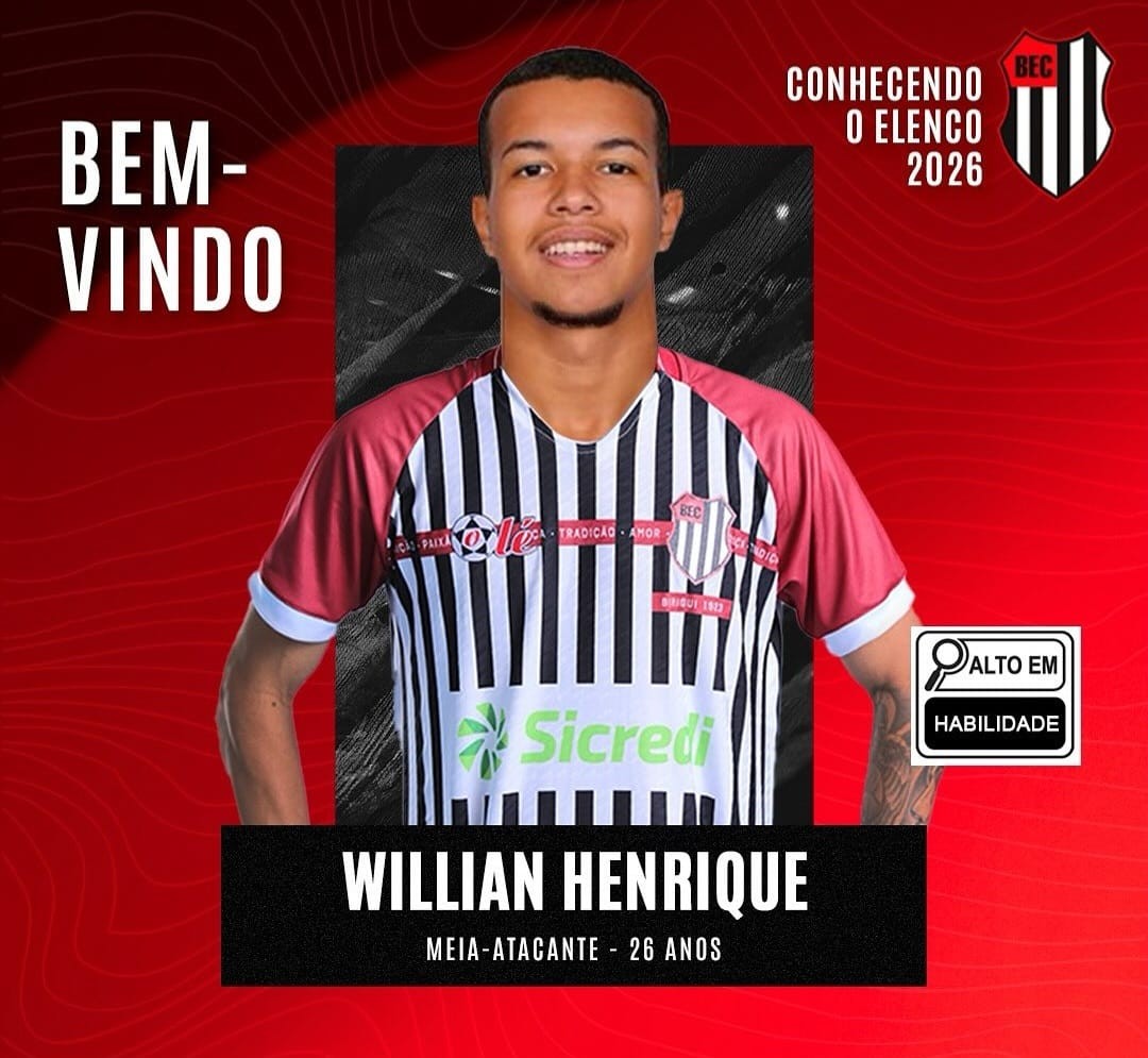 Bandeirante-SP contrata o meia Willian Henrique para a temporada 2026