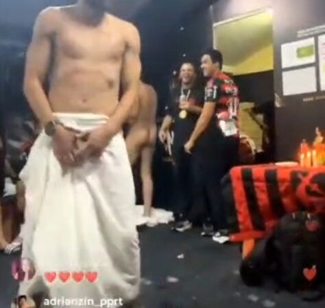 Vídeo de comemoração no vestiário do Flamengo mostra Saúl nu após título da Libertadores