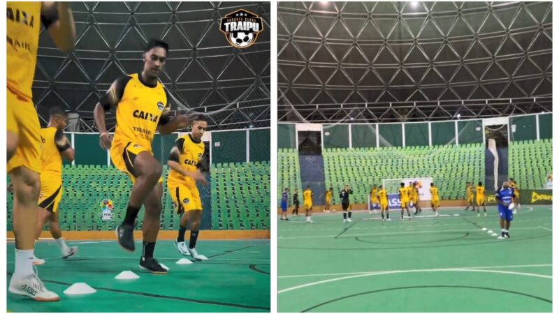 Traipu faz reconhecimento da Arena Verdão, em Teresina, para final do Brasileiro de Futsal