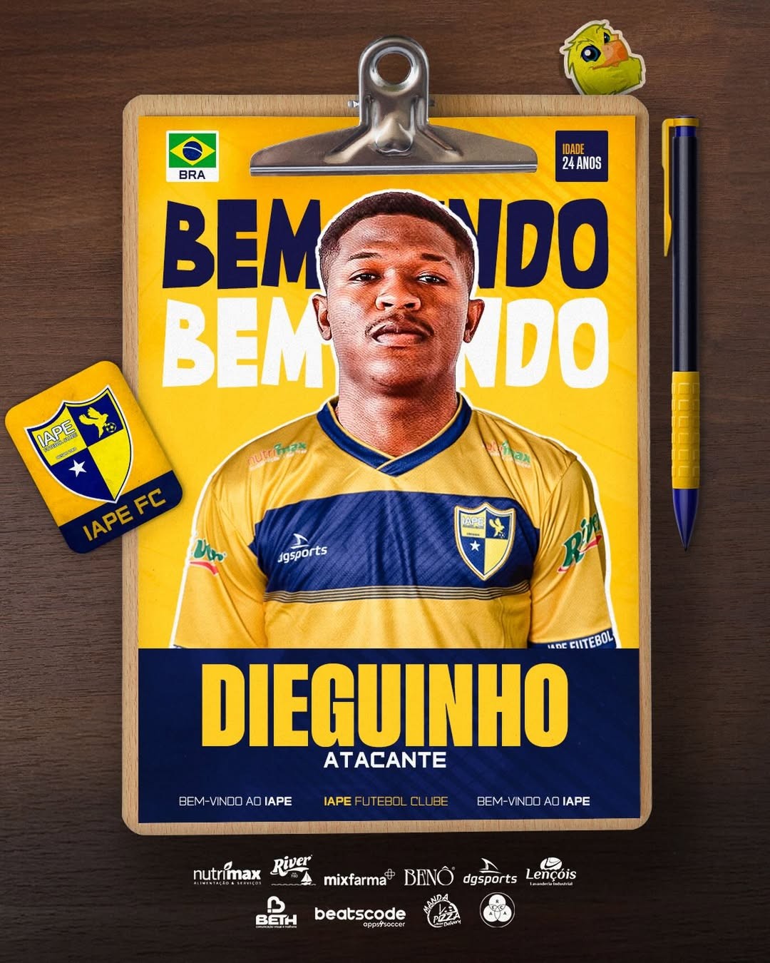 Iape anuncia Dieguinho, ex-MAC, como reforço para temporada 2026