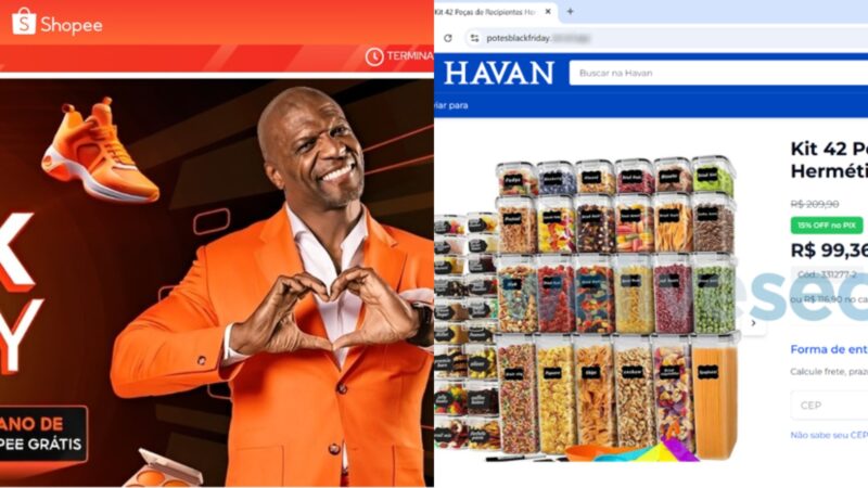 Black Friday: veja como se proteger das lojas online falsas da Shopee e Havan