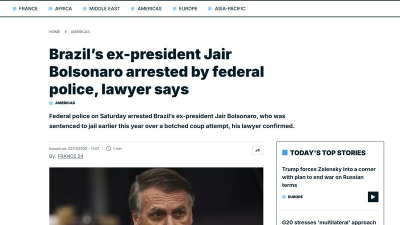 Bolsonaro é preso: veja repercussão internacional