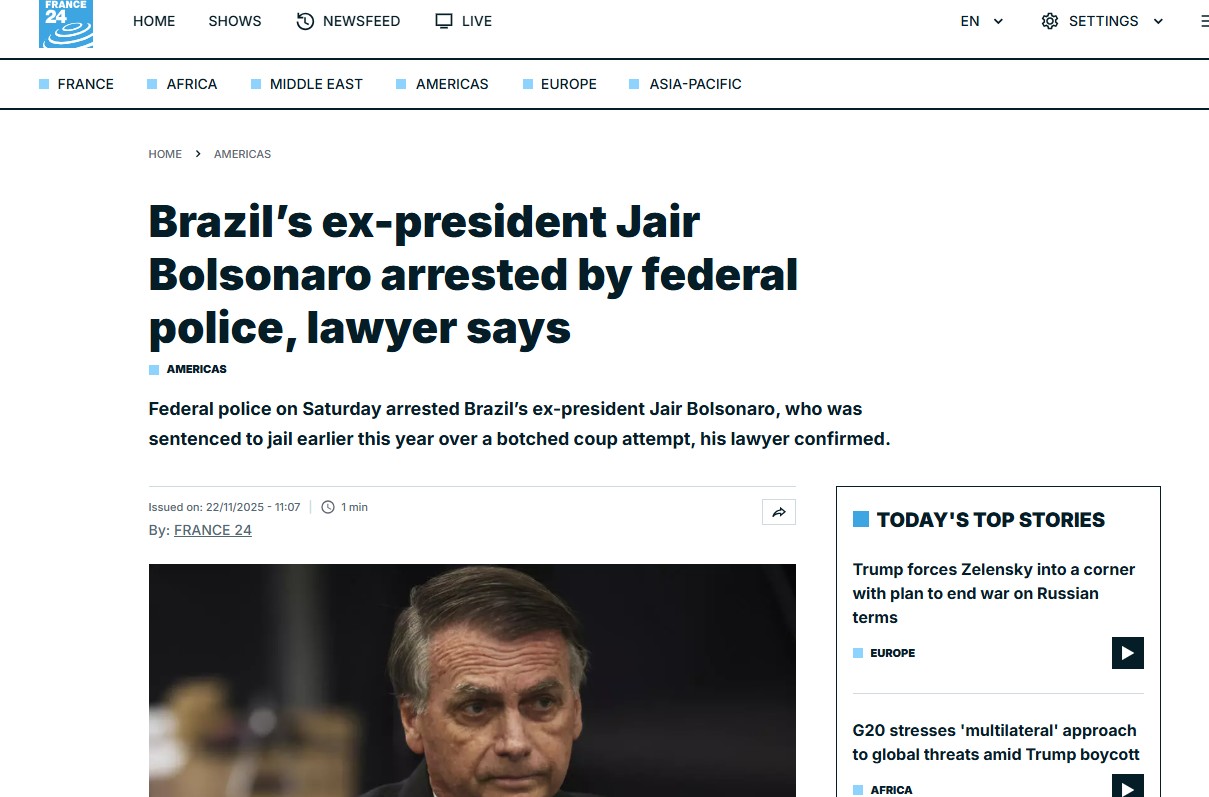Bolsonaro é preso: veja repercussão internacional