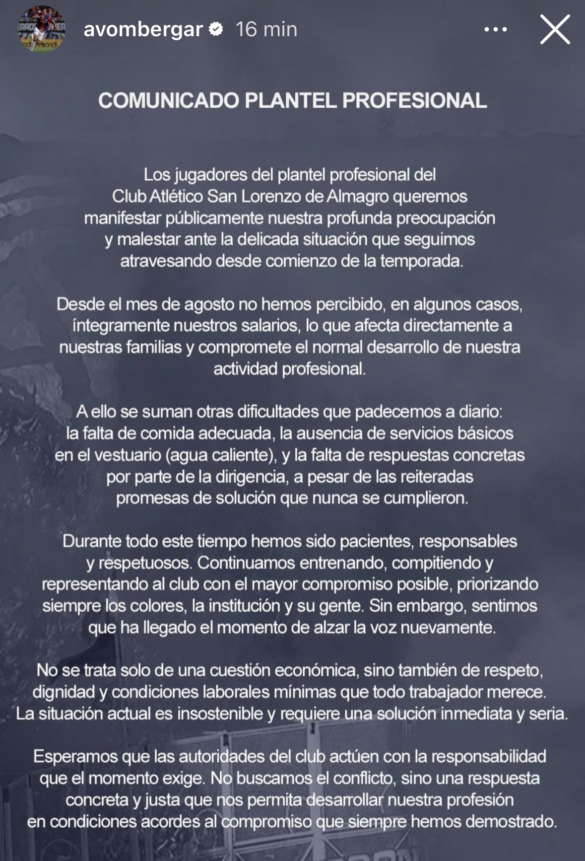 Elenco do San Lorenzo denuncia atraso de salários e falta de condições básicas: “Não há resposta da gerência”