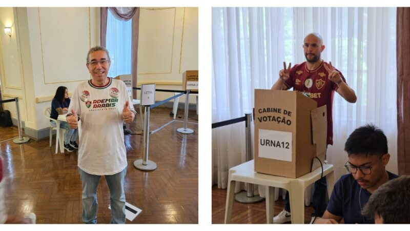 Ademar Arrais e Mattheus Montenegro, candidatos à presidência do Fluminense, votam em Laranjeiras