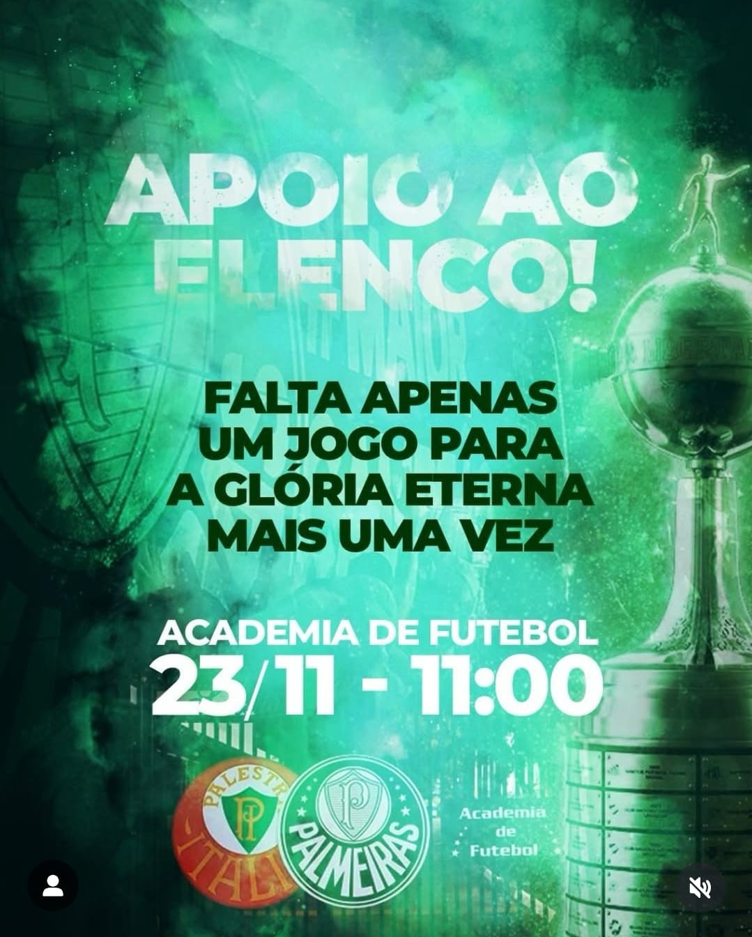 Torcida marca festa para o elenco do Palmeiras antes de viagem para final da Libertadores; veja detalhes