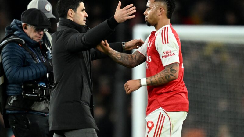 Gabriel Jesus está pronto para voltar ao time titular do Arsenal, indica Arteta