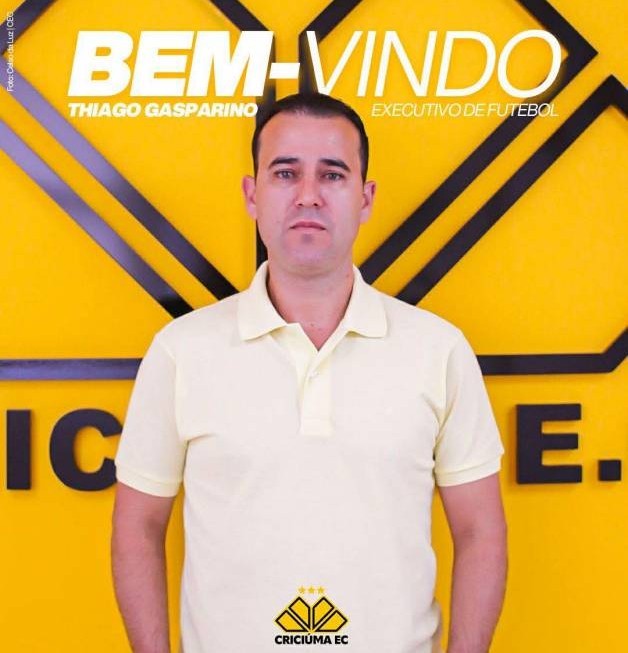 Thiago Gasparino, ex-Sport, é o novo executivo de futebol do Criciúma