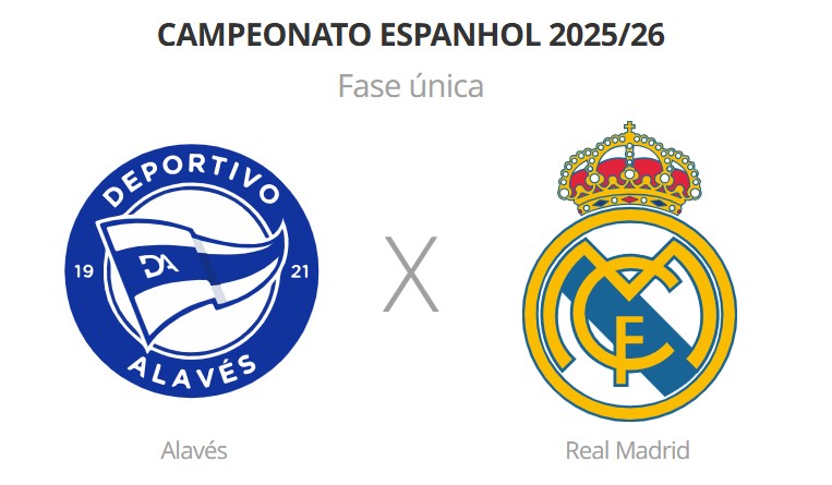Alavés x Real Madrid em LaLiga: onde assistir ao vivo e horário