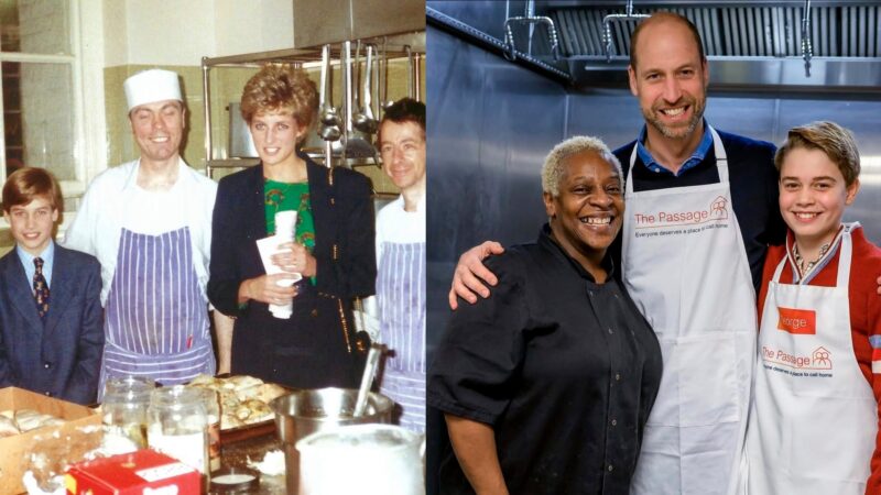 Príncipe William leva o filho George para colocar a mão na massa e cozinhar para pessoas sem-teto