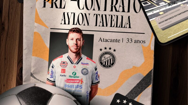 Operário-PR anuncia a contratação do atacante Aylon, ex-Ceará e Inter