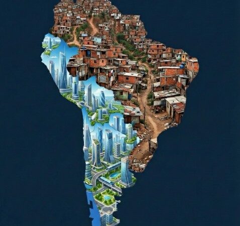 Milei compartilha post que mostra mapa do Brasil formado por favelas e Argentina como futurista