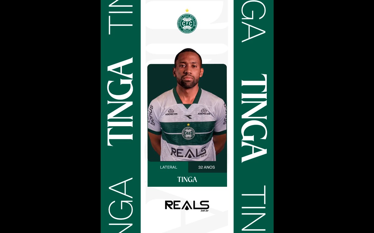 Coritiba anuncia a contratação do lateral-direito Tinga, ex-Fortaleza