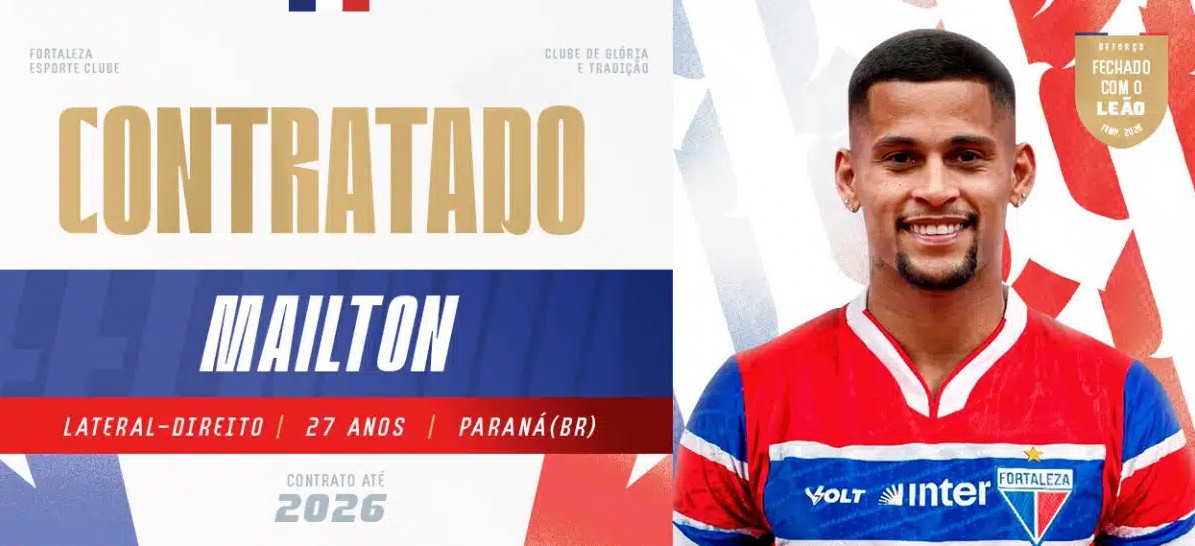 Fortaleza anuncia lateral-direito Mailton, ex-São Paulo