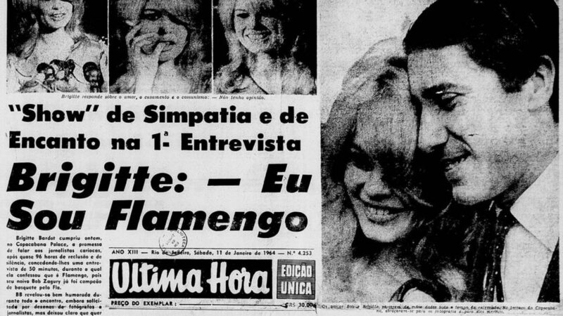 Você sabia? Brigitte Bardot namorou ex-jogador do Flamengo e já se declarou rubro-negra