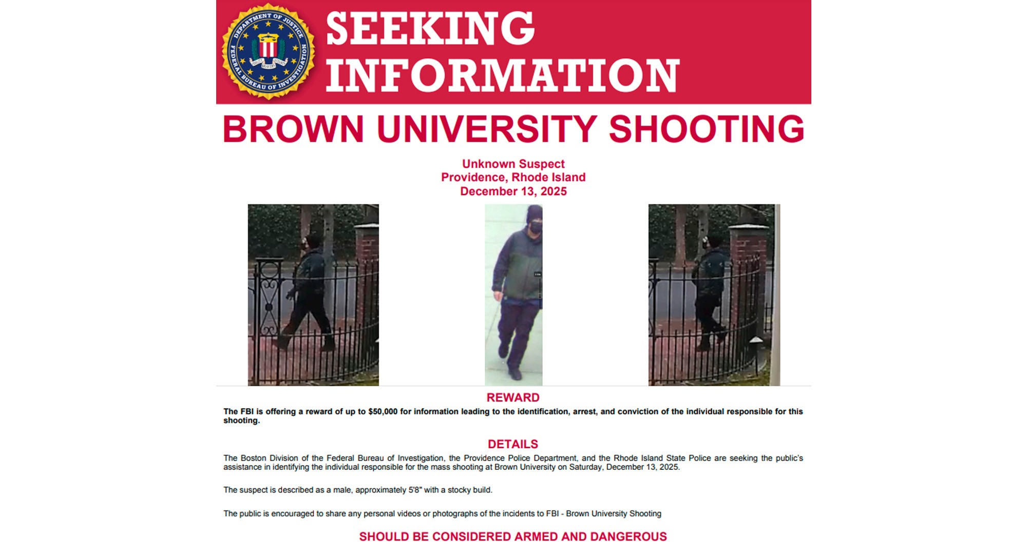 Suspeito de ataque da Universidade Brown é encontrado morto