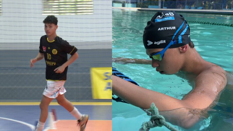 Conheça Arthur Carvalho, promessa da natação piauiense, que também brilha no futsal