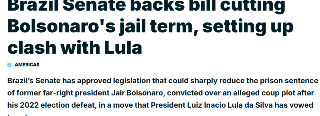 Aprovação do projeto para reduzir pena de Bolsonaro repercute na imprensa mundial: ‘Embate criado com Lula’