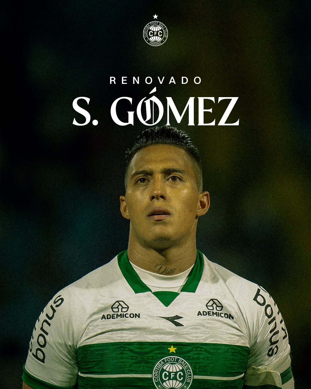 Coritiba oficializa renovação com o capitão Sebastián Gómez até 2028