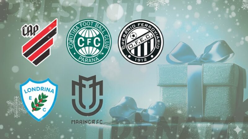 Pedido de Natal: escolha o presente de Athletico, Coritiba, Londrina, Operário-PR e Maringá