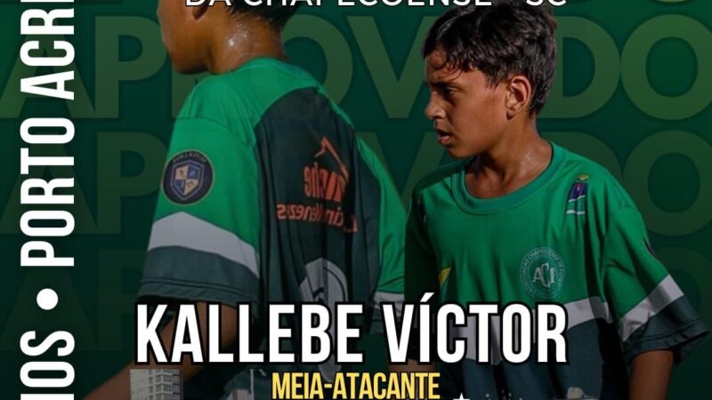 Meia acreano de 11 anos é aprovado para integrar a categoria sub-13 da Chapecoense