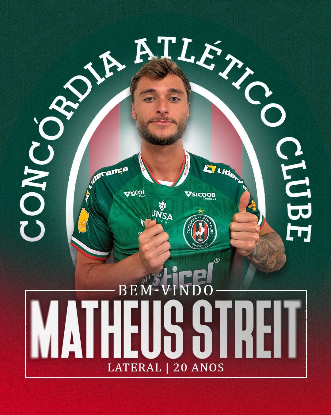 Concórdia anuncia lateral do Criciúma para o Catarinense