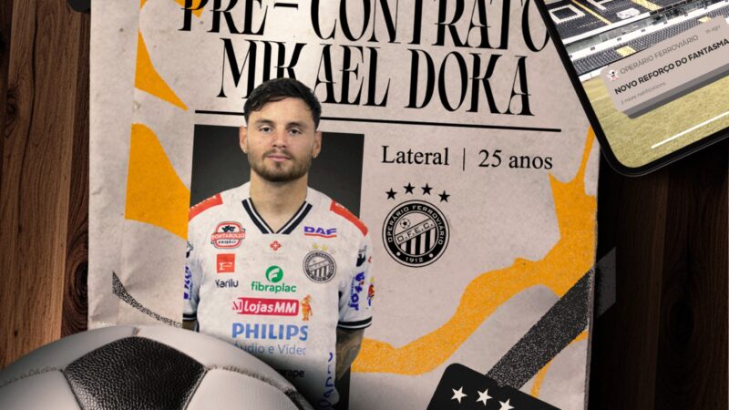 Operário-PR anuncia lateral Mikael Doka, ex-Santos, Cascavel e São Joseense