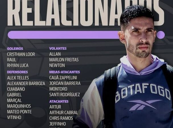 Sem Léo Linck e Joaquín Correa, Botafogo divulga relacionados para último jogo de 2025