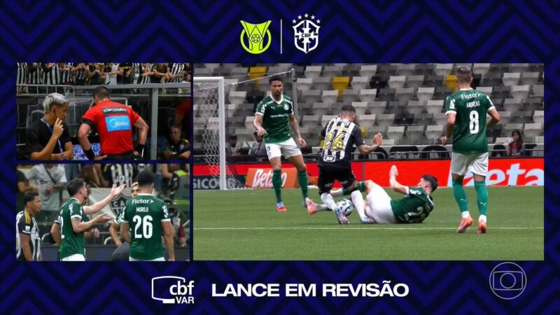 CBF divulga análise do VAR para expulsão de Piquerez em Atlético-MG x Palmeiras; veja vídeo