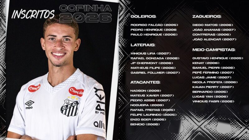 Santos divulga inscritos para a disputa da Copinha; veja lista