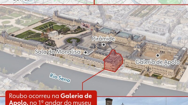 Novas imagens revelam detalhes do roubo ao Museu do Louvre