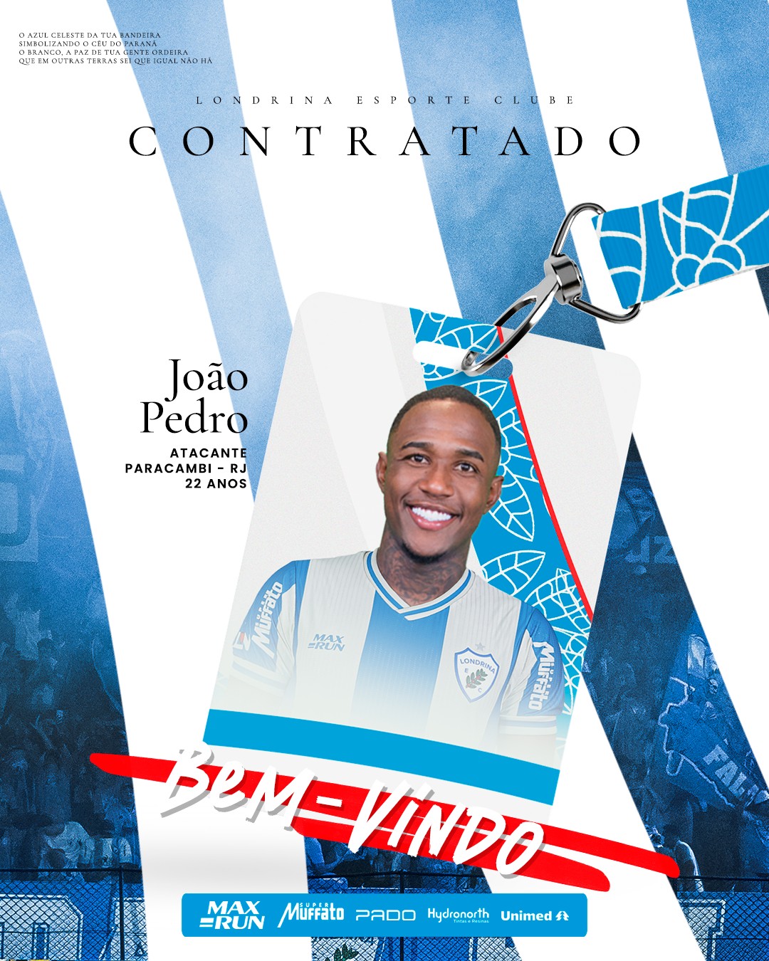 Londrina anuncia atacante João Pedro, ex-Flamengo que escapou do incêndio no Ninho do Urubu