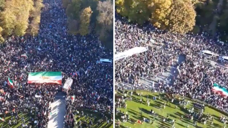 É #FAKE que vídeo mostre multidão durante protestos no Irã; registro ocorreu em 2022 em Berlim