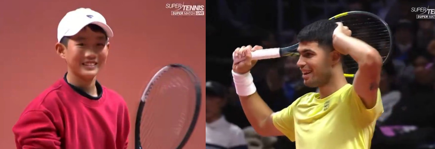 Criança pontua contra Alcaraz em amistoso e espanhol reage impressionado