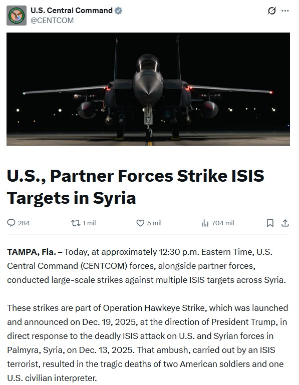 EUA lançam ataques ‘em larga escala’ contra o Estado Islâmico na Síria