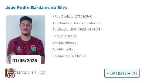 Santa Cruz-AC regulariza três reforços para sequência do Campeonato Acreano