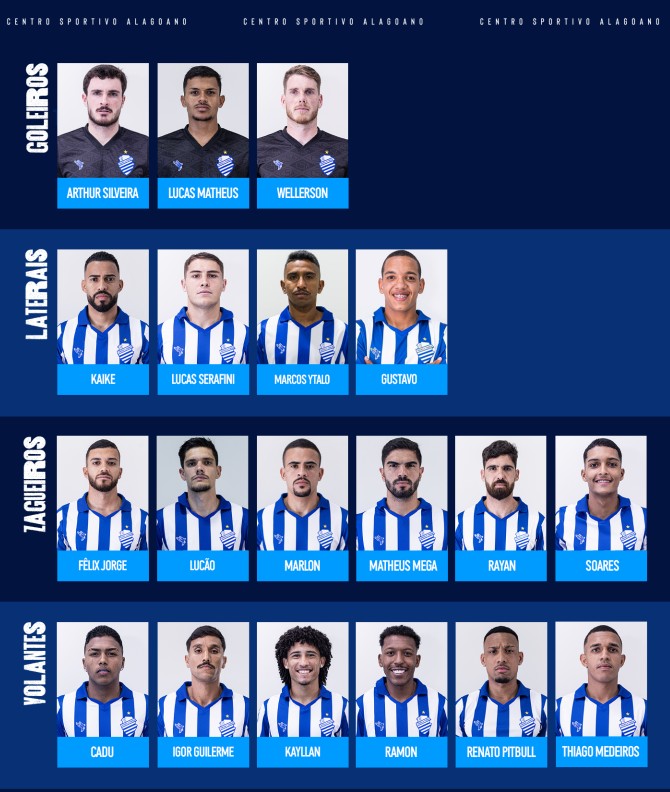 Quem é quem? CSA mostra o rosto de todos os jogadores de seu elenco