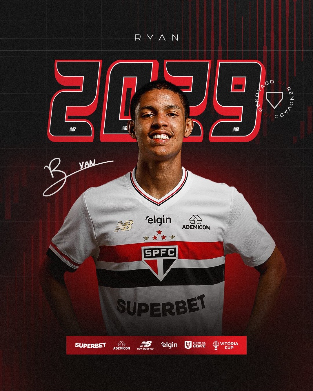 São Paulo renova com o atacante Ryan Francisco
