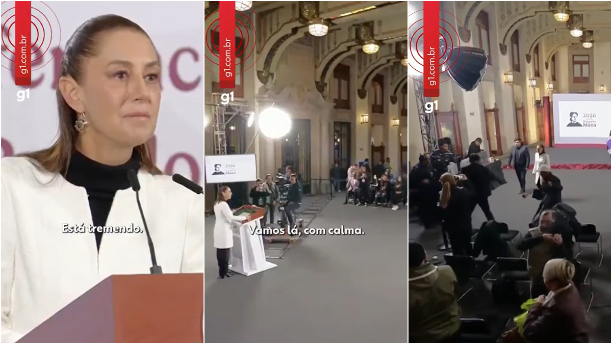 ‘Ui, está tremendo’: Terremoto interrompe pronunciamento de presidente do México; veja VÍDEO