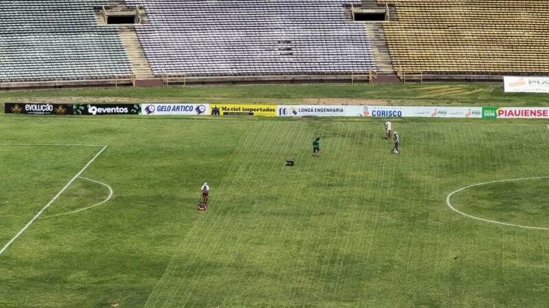 Gramado do Albertão passa por reparos antes de Piauí x Parnahyba, pelo Piauiense