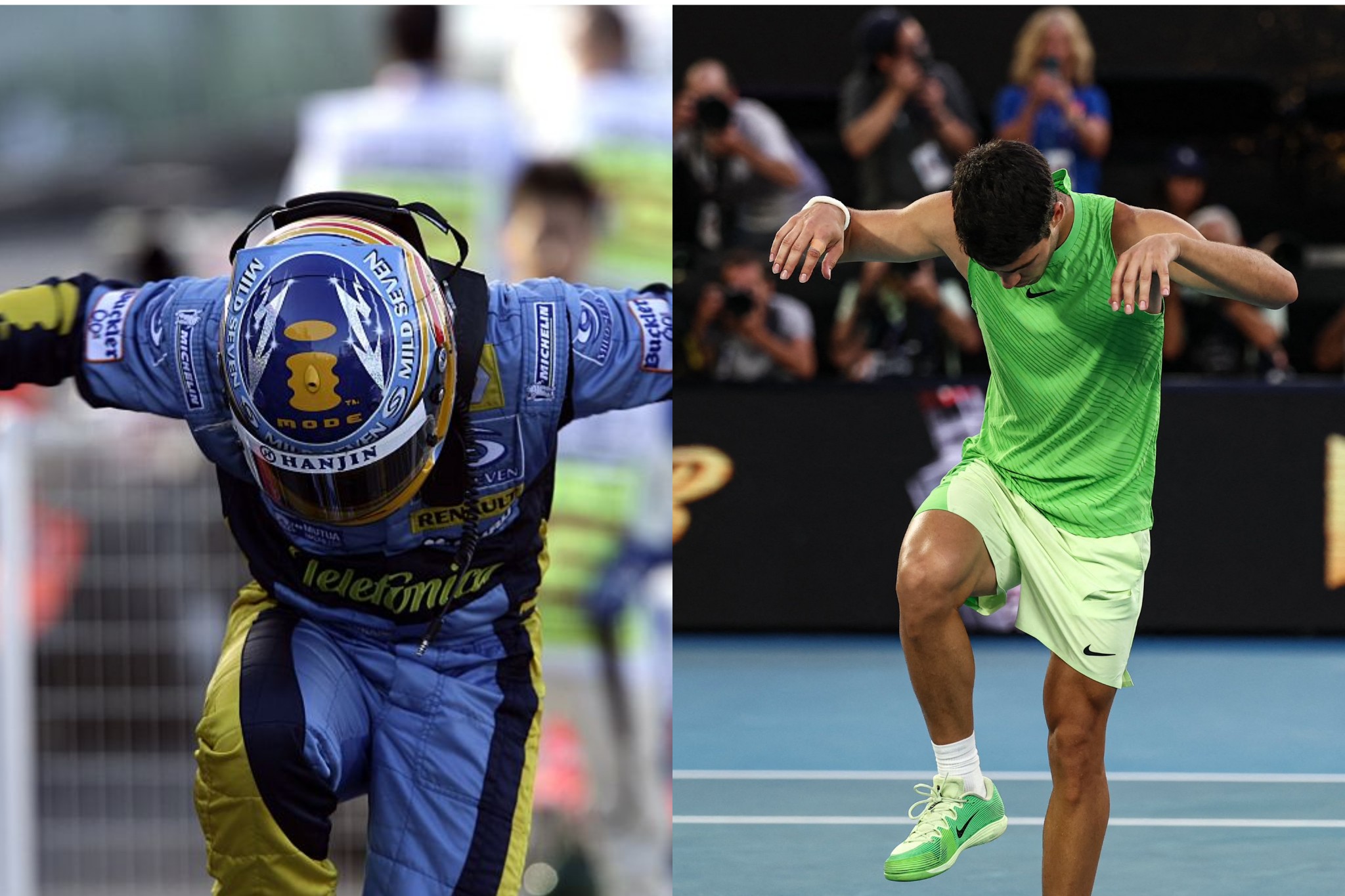 Alcaraz homenageia Fernando Alonso com celebração após vencer Zverev