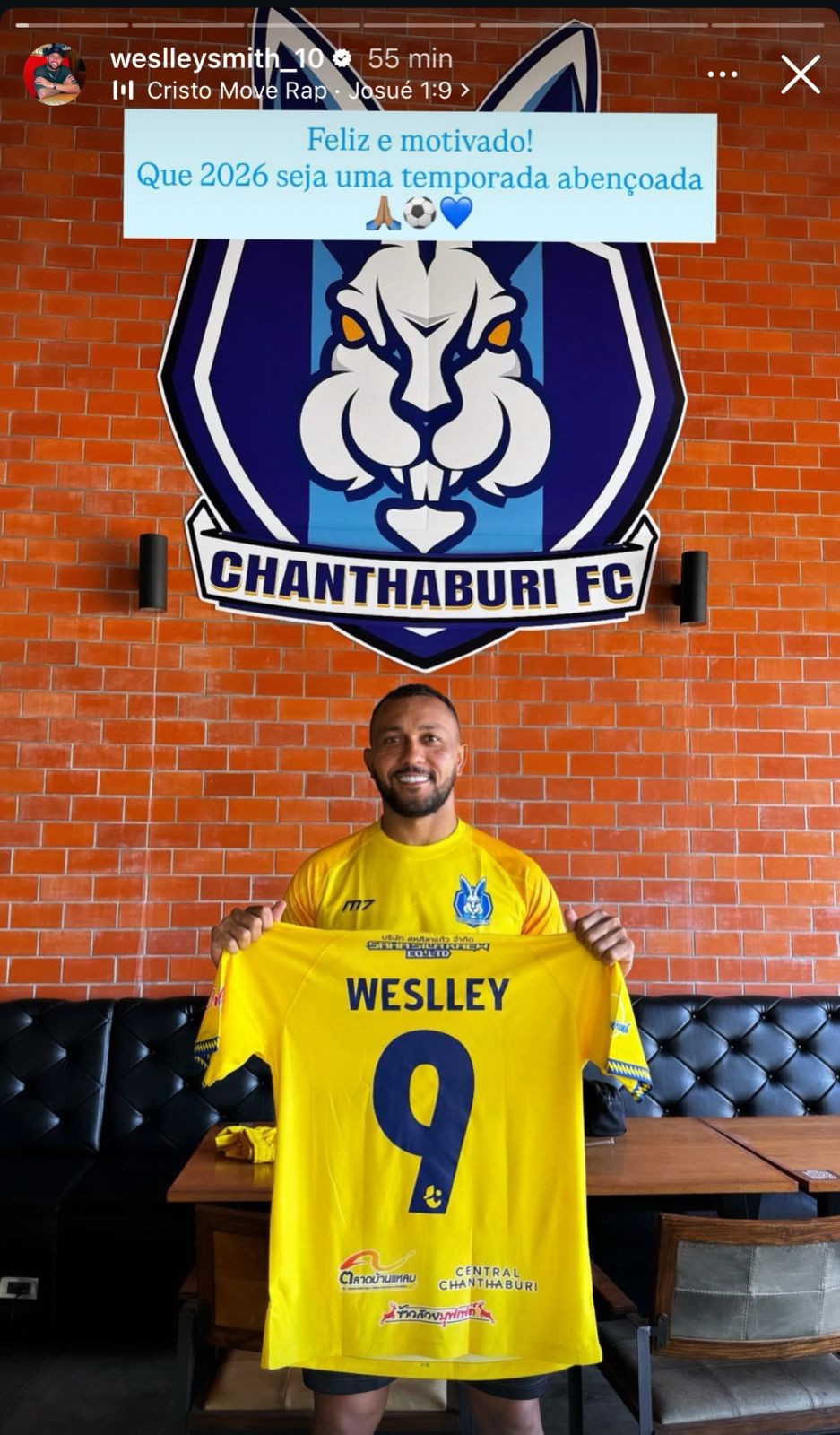 Atacante Weslley Smith acerta ida para clube do futebol tailândia para temporada 2026